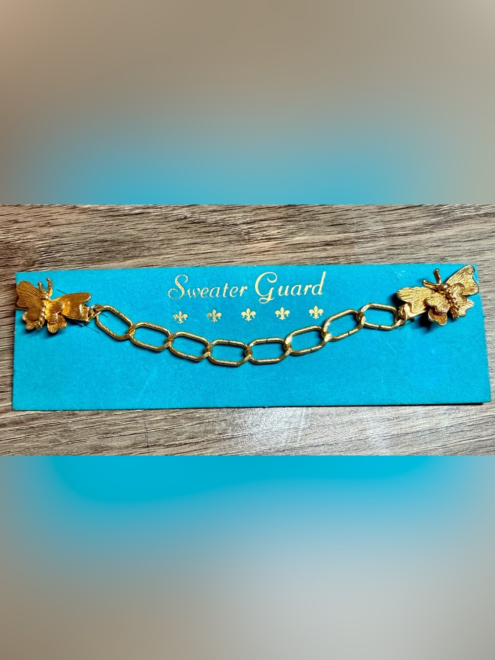Vintage Sweater Guard Gold Chain Sweater Clip Pat. 2853781